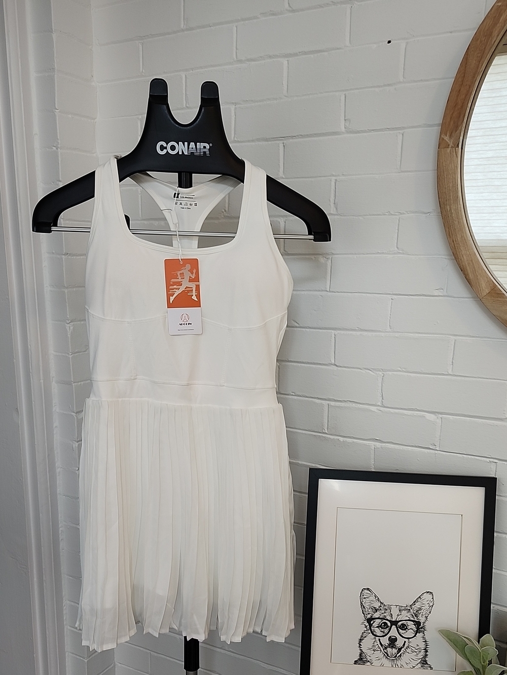 White Athletic Dress, Women Small
